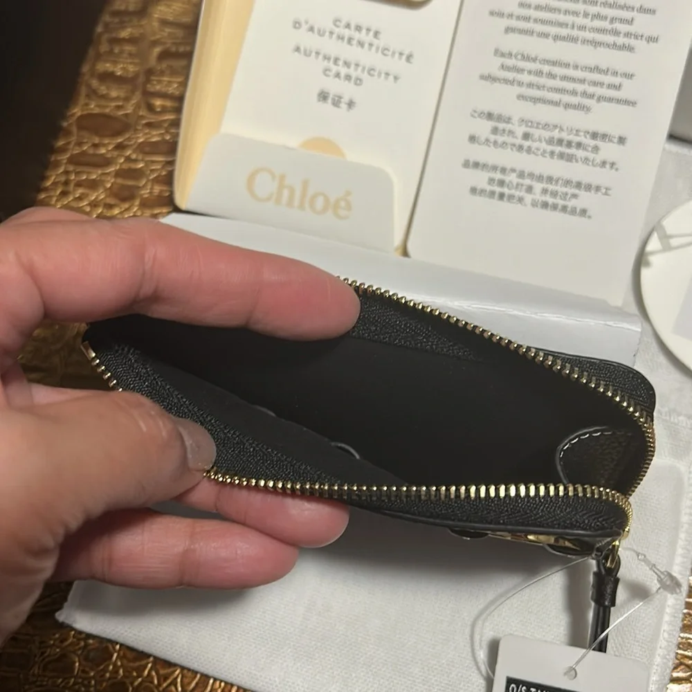 Sold❤️BNWT Chloé Black Leather Card Holder - Picture 4 of 8